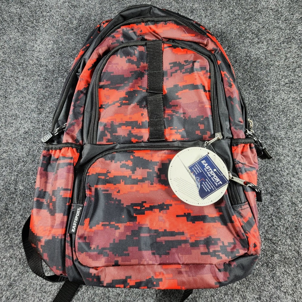 NWT Eastsport Backpack Unisex One Size Red Black Digital‎ Camo Laptop Sleeve
